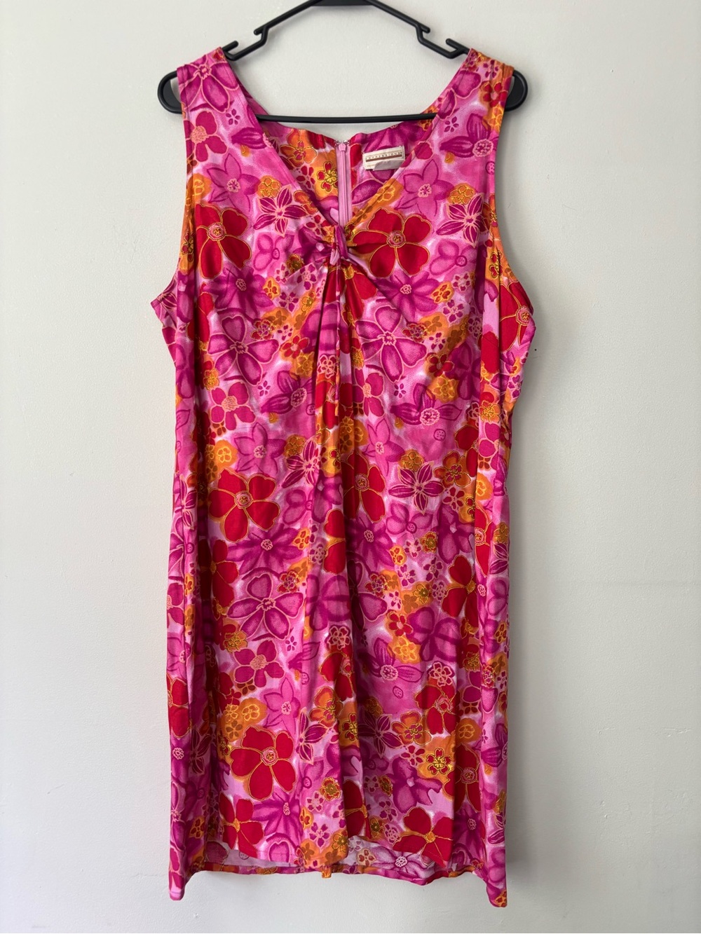 Y2K 90s Fairycore Pink & Orange Coquette Floral Print Cottagecore Midi Dress XL